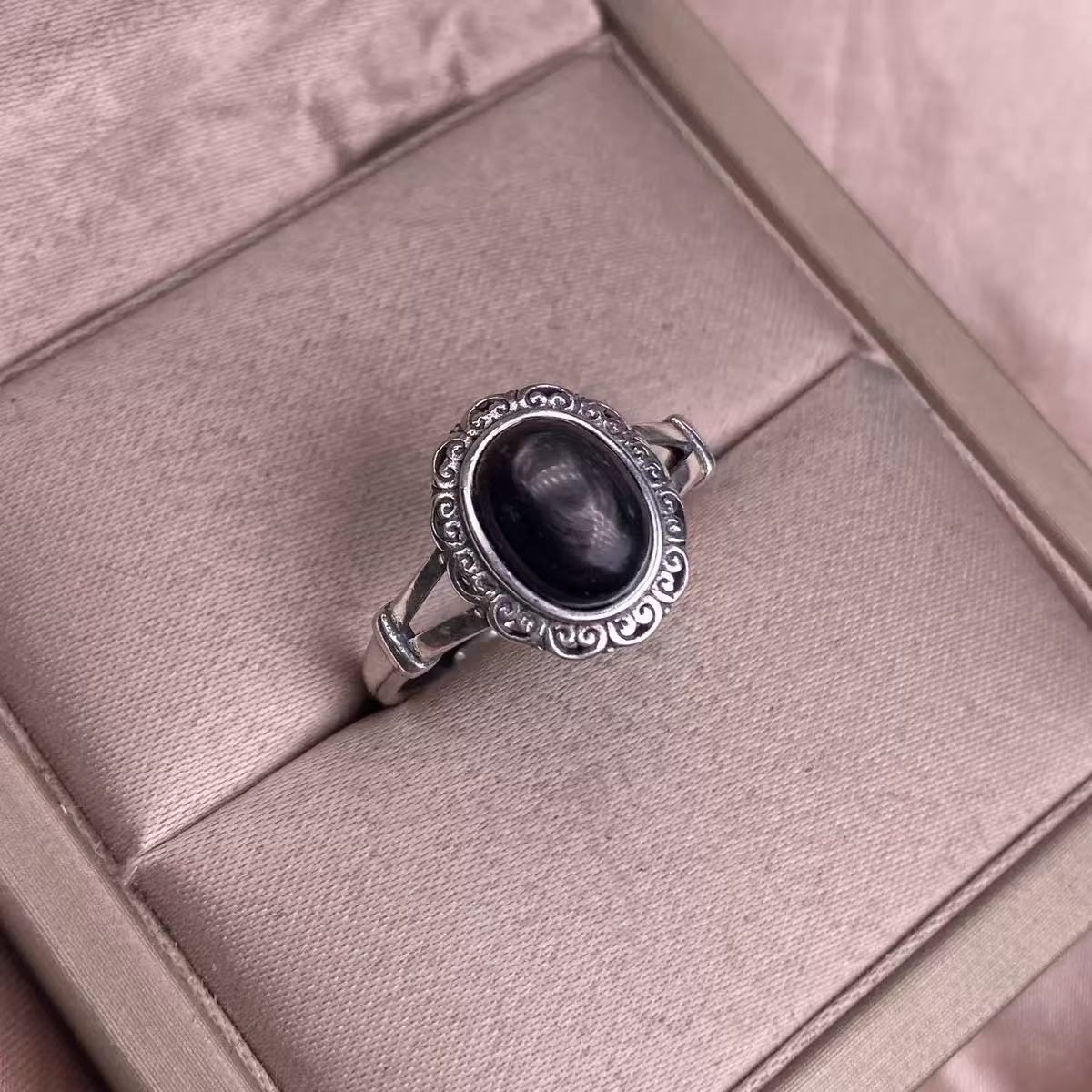 Nature hypersthene ring s925