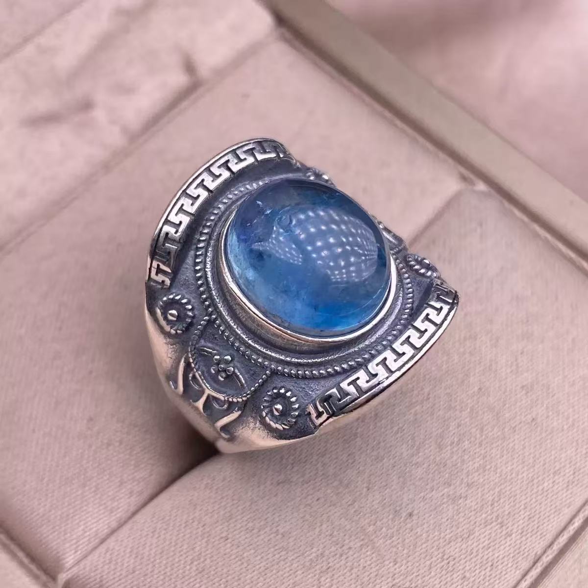 Nature aquamarine ring s925