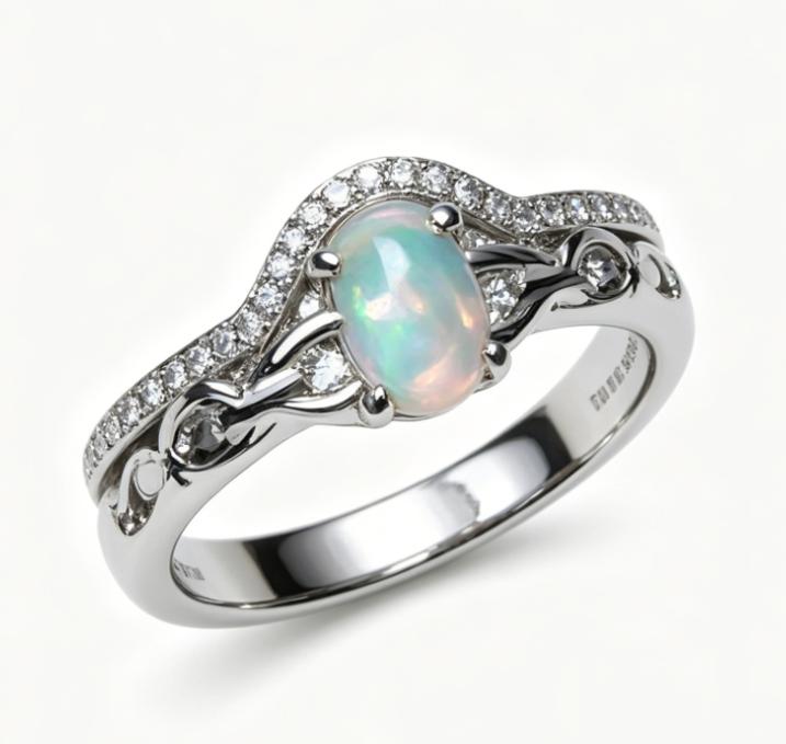 Natural Opal Light Luxury Fashion Open Ring