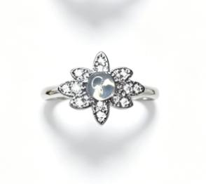 Natural Opal Adjustable Flower Ring