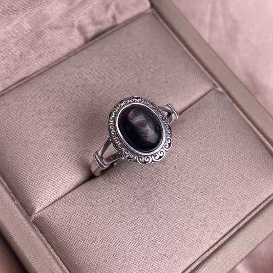 Nature hypersthene ring s925