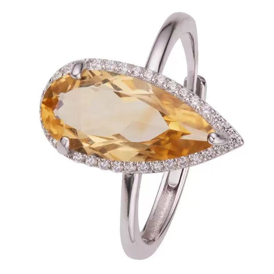 Nature citrine ring s925