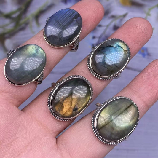 Nature labradorite ring s925