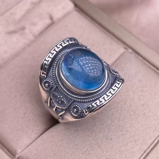 Nature aquamarine ring s925