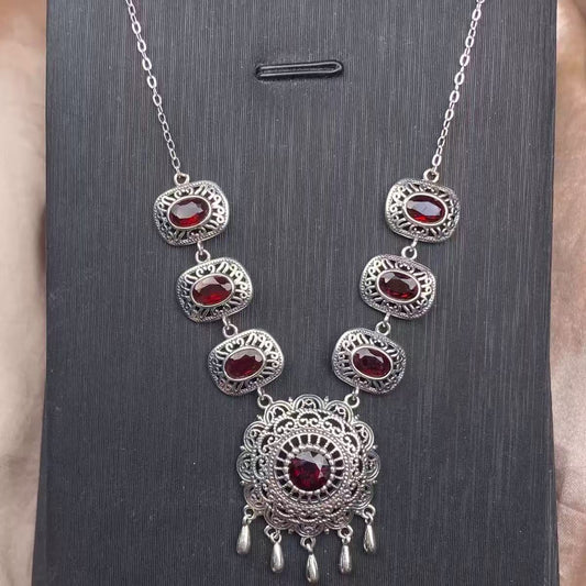 Nature garnet necklace s925